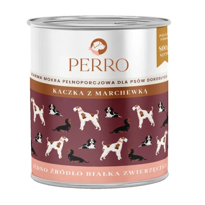 PERRO Mono Kaczka z marchewką - mokra karma dla psa - 800g