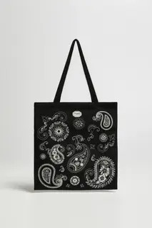 Torba shopper z nadrukiem czarna