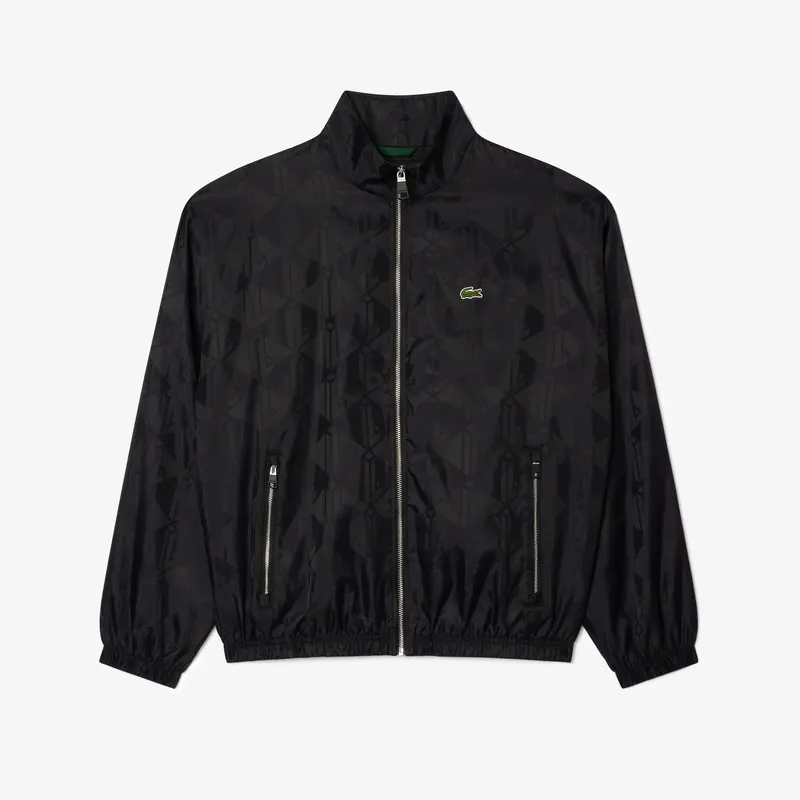 Lacoste Cropped Monogram Sportsuit Jacket Męskie Czarny