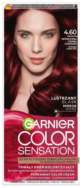 Garnier Color Sensation Trwały Krem Koloryzujący do Włosów 4.60 Intensywna Ciemna Czerwień