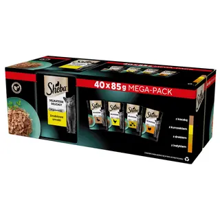 SHEBA Delicacy Drobiowe Smaki w galaretce Box - mokra karma dla kota - 40x85 g