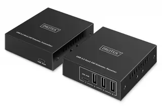 Digitus Przedłużacz (extender) po skrętce kat.6A USB 3.1 Gen1 do 100m, 3x USB-A, 1x USB-C do 5 Gbps, 1x RJ45 (Gigabit Ethernet) - zestaw (odbiornik/n