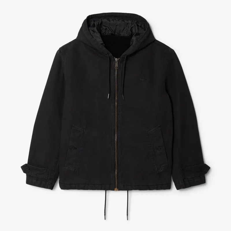 Lacoste Cropped Fleece Lined Jacket Męskie Czarny