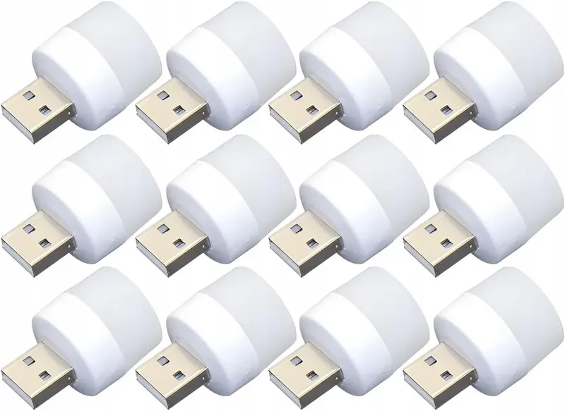 ZESTAW 4 LAMPEK LED USB BEZ CZUJNIKA ŚWIATŁA CIEPŁA BIEL