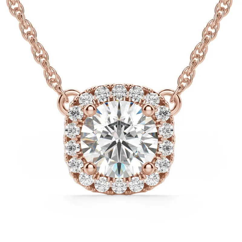 Naszyjnik Naples Okrągły 1.75 kt Laboratoryjny Diament 585 Różowe Złoto (14K)