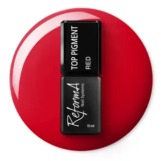 Jaskrawy, czerwony, kryjący, kolorowy, do wcierania pyłków Top Pigment - Red 10 ml