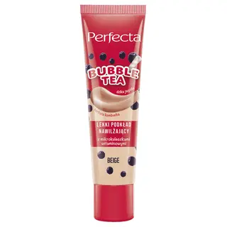 Perfecta Bubble Tea Beige lekki podkład nawilżający do twarzy ze średnim kryciem, kombuchą, dziką jagodą, witaminą C i pantenolem 30 ml