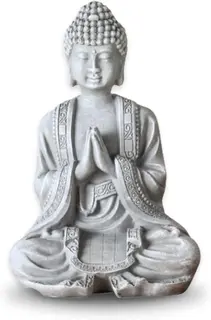 Szara statuetka Buddy do medytacji 12 cm figurka zen feng shui