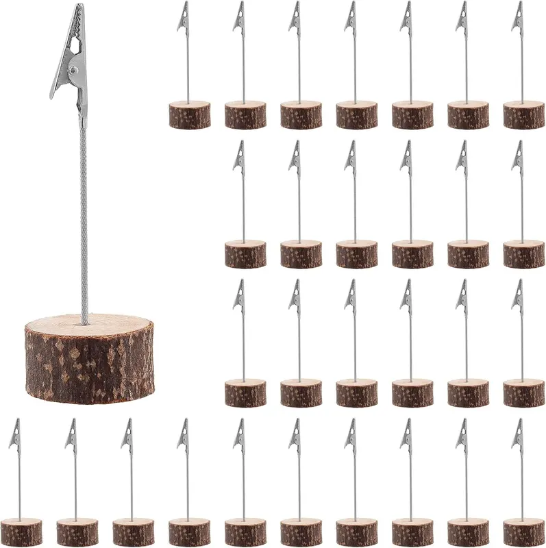 Stojak na zdjęcia z klipsem 30 szt. drewniany uchwyt Country Rustic