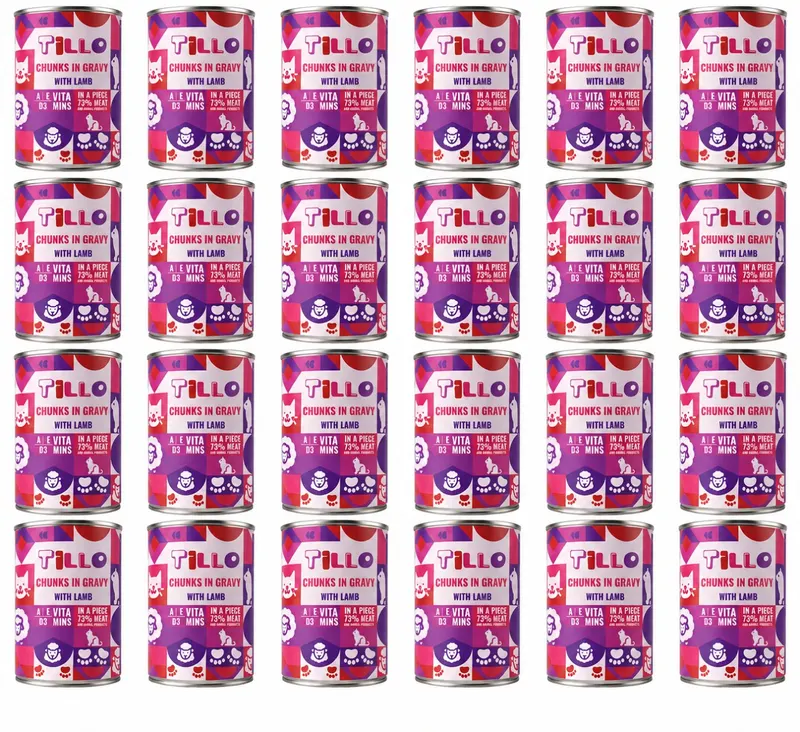 TILLO Kawałki w sosie Jagnięcina - mokra karma dla kota - 24x415g