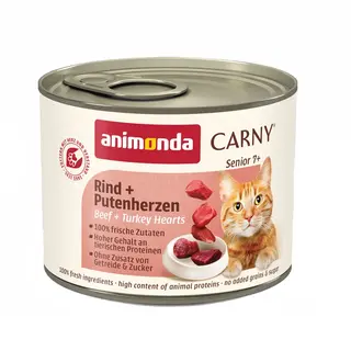 animonda Carny Senior, 6 x 200 g - Wołowina z sercami indyczymi