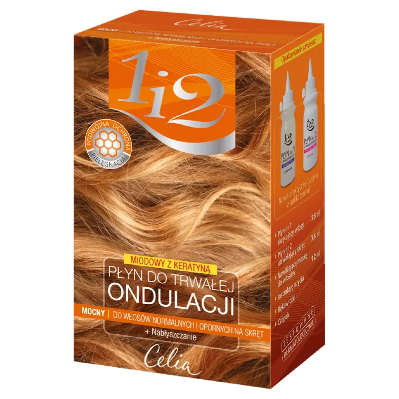 Celia 1i2 Płyn do trwałej ondulacji - mocny, miodowy z keratyną