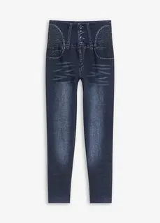 Legginsy bezszwowe w optyce dżinsów, z silnym stopniem modelowania sylwetki
