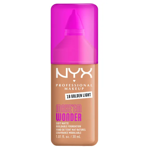NYX Professional Makeup Make 'EM Wonder Kryjący Podkład do Twarzy 18 Golden Light