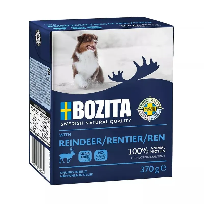 BOZITA Renifer Kawałki w galaretce - mokra karma dla psa - 370g