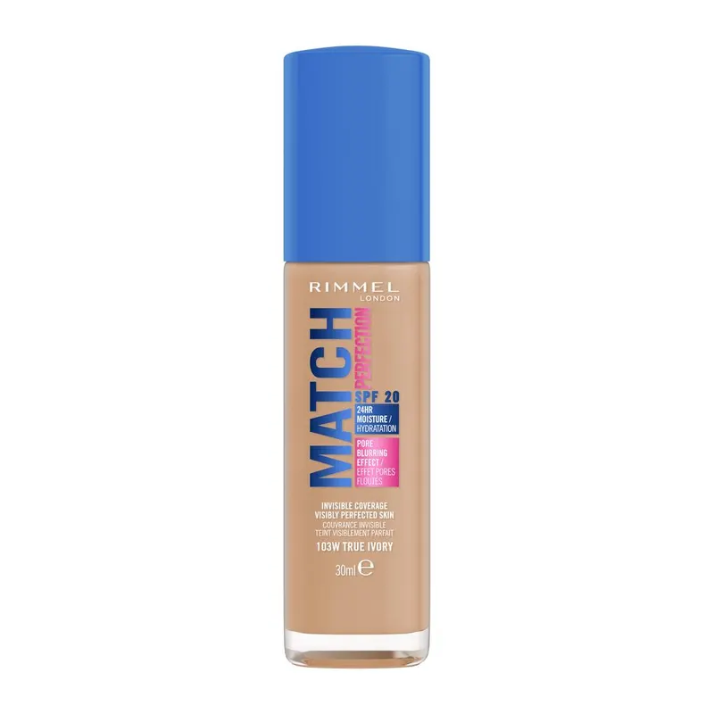 Rimmel Match Perfection Nawilżający Podkład do Twarzy z Filtrem SPF20 103W True Ivory