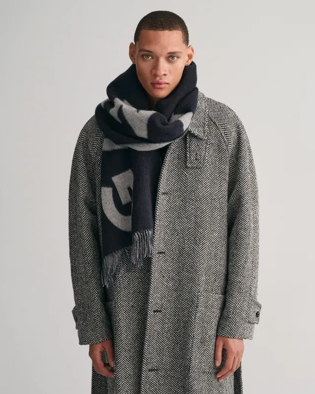 Gant Szalik Unisex W Kratkę Czarny