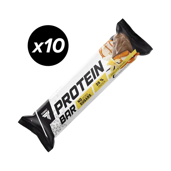 Zestaw 10 batonów białkowych waniliowo-karmelowych PROTEIN BAR VANILLA & CARAMEL