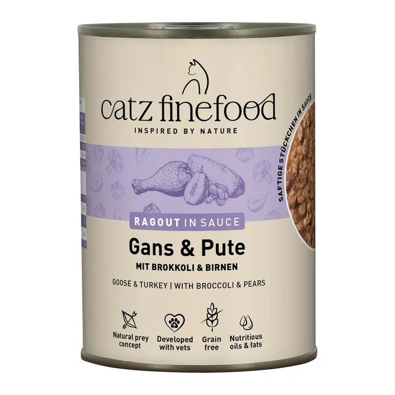 catz finefood Ragout, 6 x 380 g - Gęś z indykiem