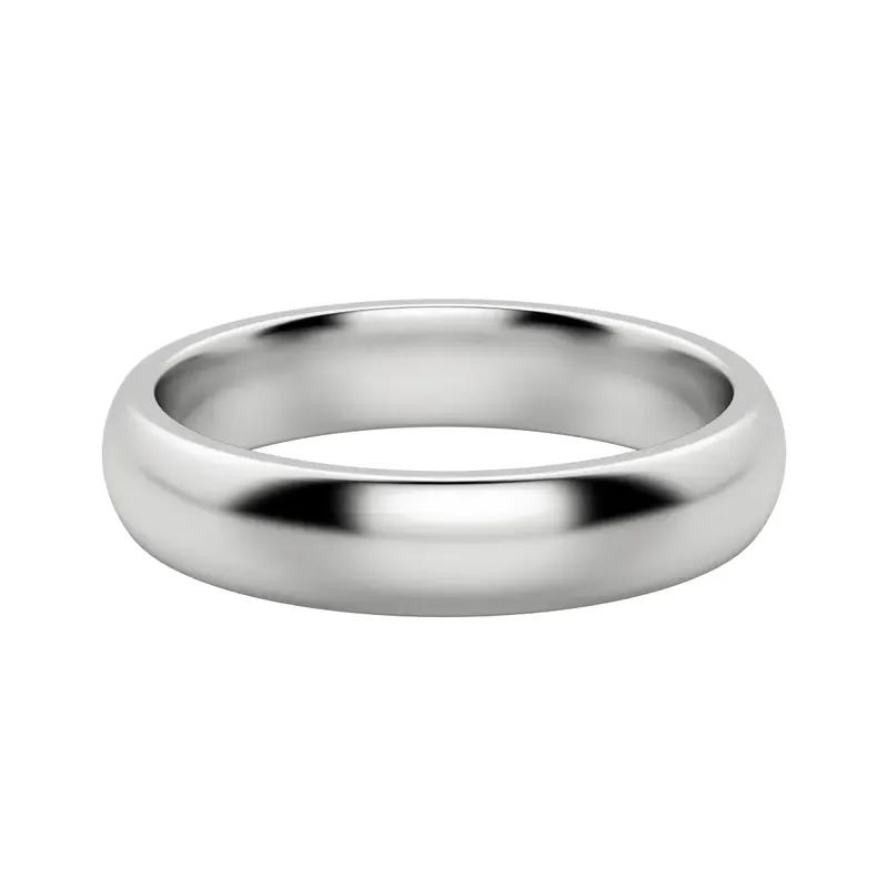 Klasyczna Męska Obrączka Ślubna Comfort 4 MM 585 Białe Złoto (14K)
