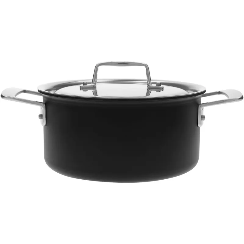 Demeyere black 5 garnek niski z pokrywką 3 ltr