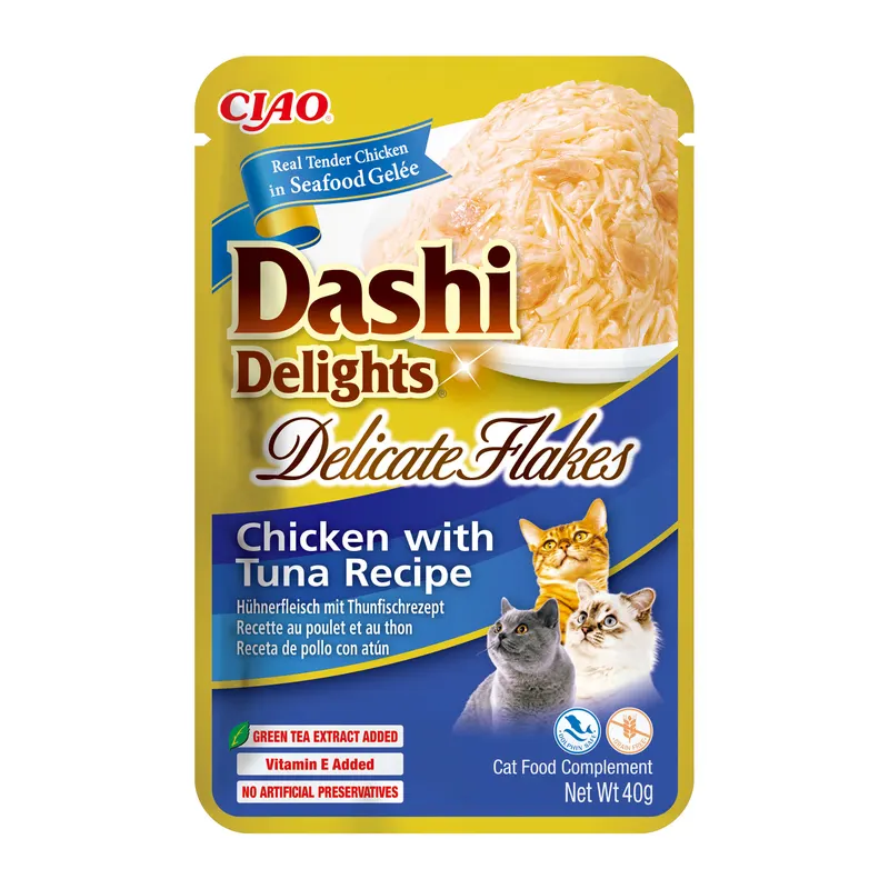 INABA CAT Dashi Delights Delicate Flakes Chicken with Tuna - przysmak dla kota - 40g
