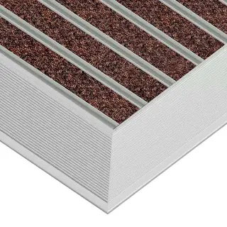 Clean ECO Ryps 40 x 60 cm - ekologiczna wycieraczka aluminiowa brązowy 12 mm Profil najazdowy