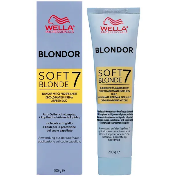 Wella Blondor Soft Blonde 7 delikatny rozjaśniacz w kremie do włosów, 200g