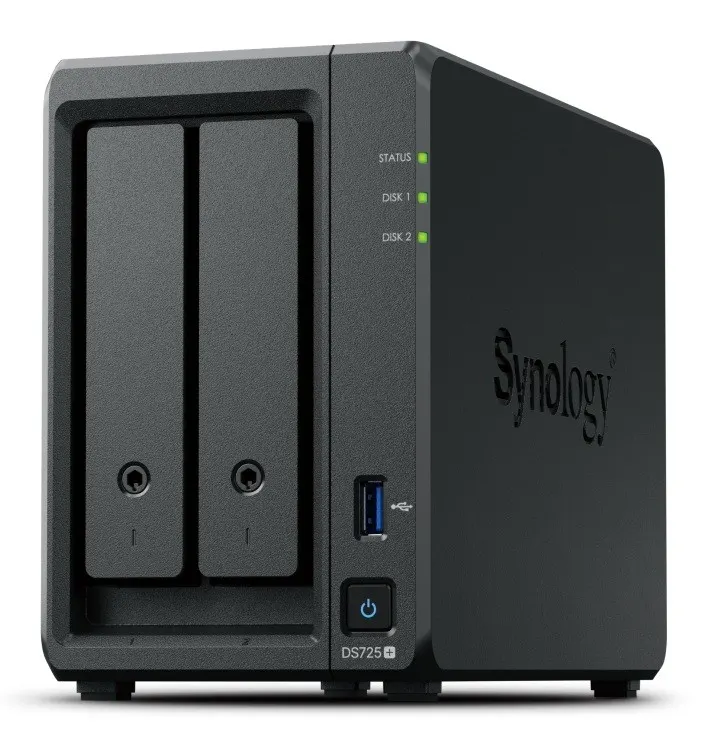Synology Serwer DS725+ 2x0HDD 4GB DDR4 AMD R1600 1x1GbE 1x2,5Gbe 3Y