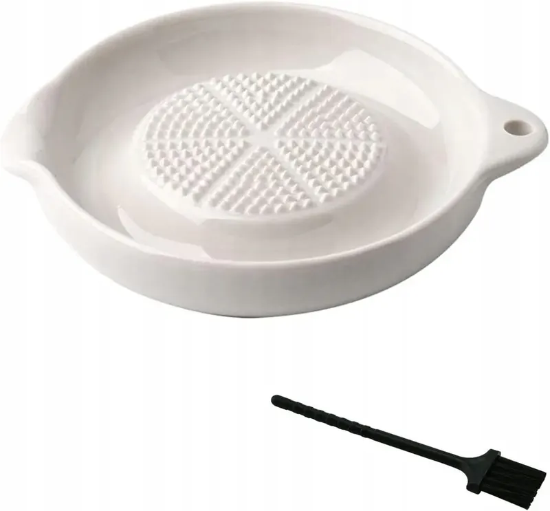 TARKA CERAMICZNA DO IMBIRU CZOSNKU ORBICULARNA ZE SZOTKA DO MYCIA