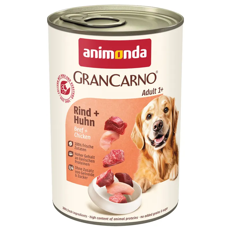 animonda GranCarno Original Adult, 6 x 400 g - Wołowina z kurczakiem