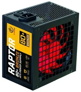 Rebeltec Zasilacz ATX Raptor 800W Bronze 80+, Single Raill, DC-DC Zasilacz spełnia wymagania norm 80 PLUS Bronze, Stabilna moc ciągła 800W - maksymaln