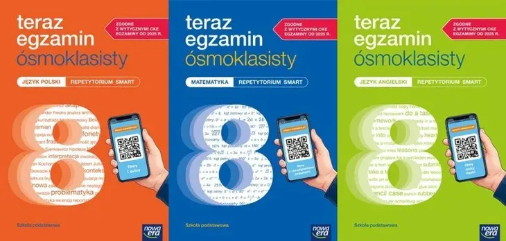 TERAZ EGZAMIN ÓSMOKLASISTY Polski Matematyka Angielski od 2026 Repet. SMART