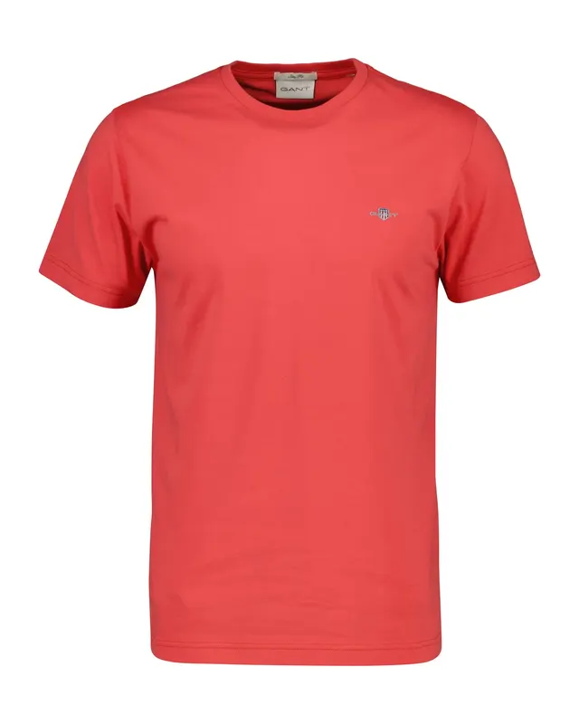 Gant Bawełniany T-Shirt Męski Z Krótkim Rękawem Slim Fit