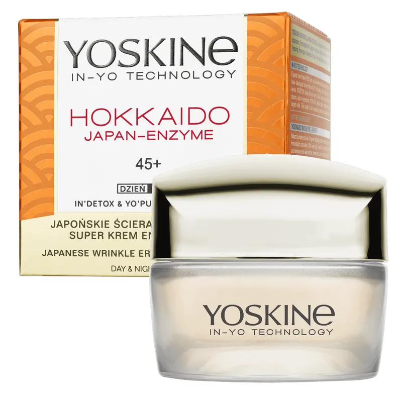 Yoskine Hokkaido Japan-Enzyme krem do twarzy na dzień i noc 45+ z enzymem z dyni, peptydami i ekstraktem z huby Agarikon 50 ml