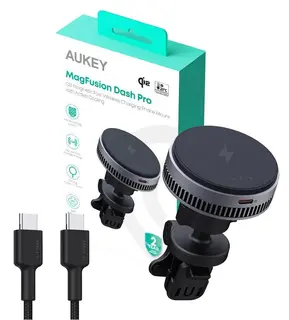 AUKEY HD-MC13A Qi2 15W 3A chłodząca ładowarka bezprzewodowa samochodowa