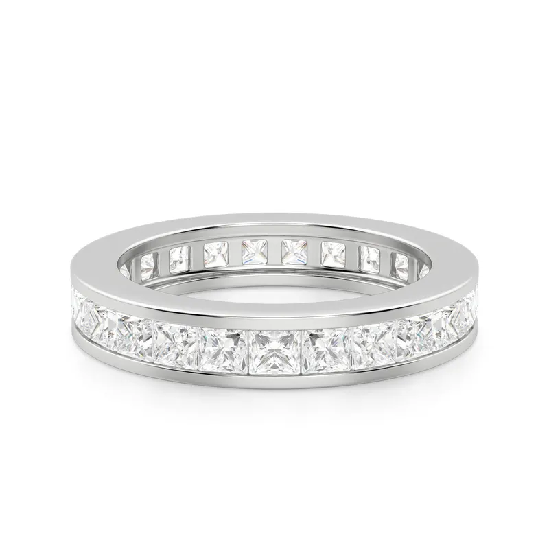 Obrączka Ślubna Eternity Channel Set Księżniczka 2.00 mm Laboratoryjny Diament 585 Białe Złoto (14K)