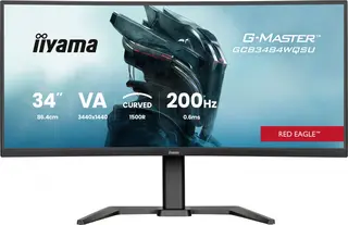 IIYAMA Monitor G-Master 34 cale GCB3484WQSU-B2,VA,UWQHD,200Hz,1500R,21:9, 450cd, 2x5W, PIP, PBP, 2xHDMI, DP, 2xUSB 3.2, 2xUSB-C, Dual mode: 1728x7