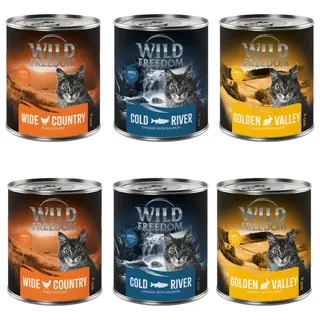 Mieszany pakiet próbny Wild Freedom Adult - 6 x 800 g: 2x kurczak, 2x łosoś, 2x królik