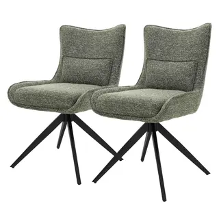 ML-Design Krzesla do jadalni i kuchni obrotowe 360 stopni zestaw 2, tapicerowane z poduszka ledzwiowa, fotel z nogami ze stali, regulowane nozki, no..