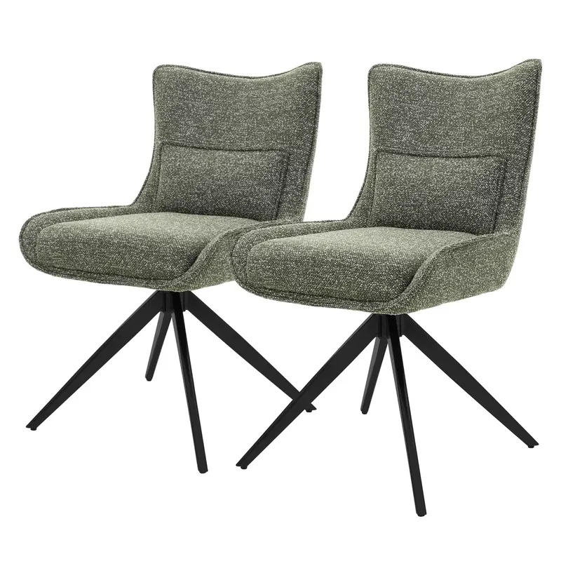 ML-Design Krzesla do jadalni i kuchni obrotowe 360 stopni zestaw 2, tapicerowane z poduszka ledzwiowa, fotel z nogami ze stali, regulowane nozki, no..