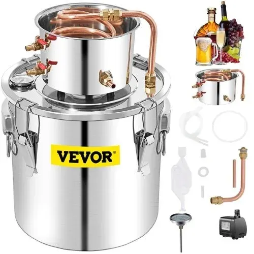 Destylator 50L Stal Nierdzewna Miedź Termometr Bimber Alembik