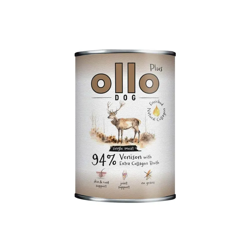 OLLO Plus Kolagen Mono Jeleń - mokra karma dla psa - 800g