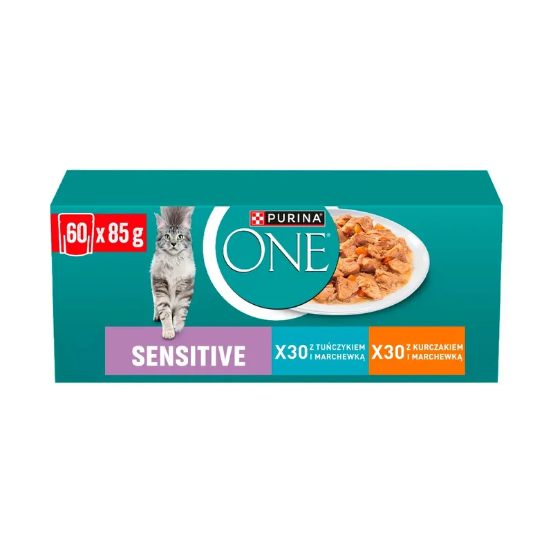 PURINA One Sensitive Box - mokra karma dla kota - 60x85g