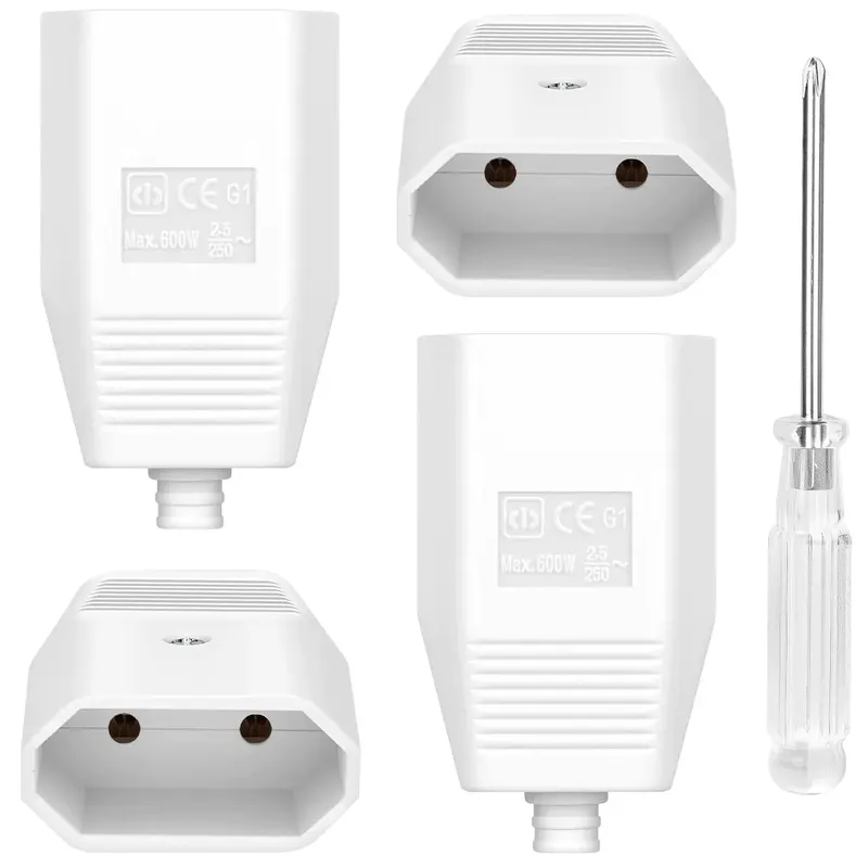 ZŁĄCZKI EURO PŁASKIE 250V 2,5A IP44 SCHUKO ZESTAW 4 SZT