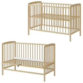 2w1 Łóżeczko niemowlęce dostawne Andrzej 120x60(67) sosna lakierowane