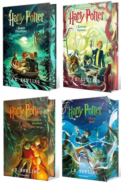 PAKIET HARRY POTTER - TOMY 1-4 - ILUSTROWANE BRZEGI - WERSJA LIMITOWANA