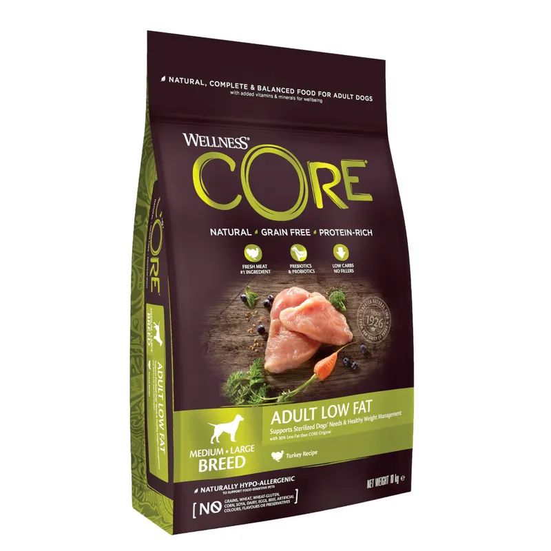 Wellness Core Dog Low Fat, indyk - 10 kg