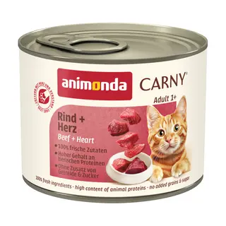 animonda Carny Adult, 6 x 200 g - Wołowina i serca