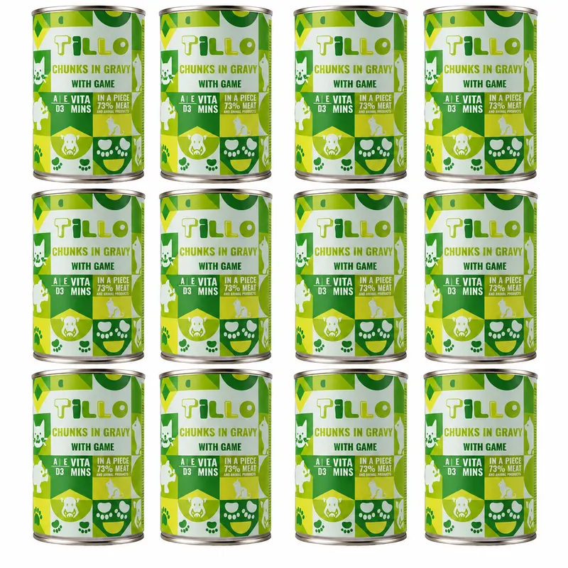 TILLO Kawałki w sosie Dziczyzna - mokra karma dla kota - 12x415g